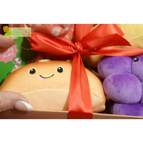 Gigglescape Charcuterie Box Set Swiss Cheese, Salami, Grapes, Bread 4pc Plush - Picture 4 of 6
